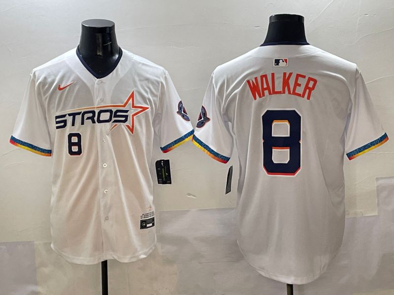 Men Houston Astros 8 Walker White Four generations Joint Name 2025 Nike MLB Jersey style 4